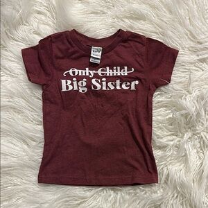 Kavio Maroon 'Only Child Big Sister' Tee